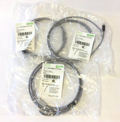 New Lot of 3 Murr Elektronik 7000-08061-2110150 Cable M8 Female Connector, 1.5M Long