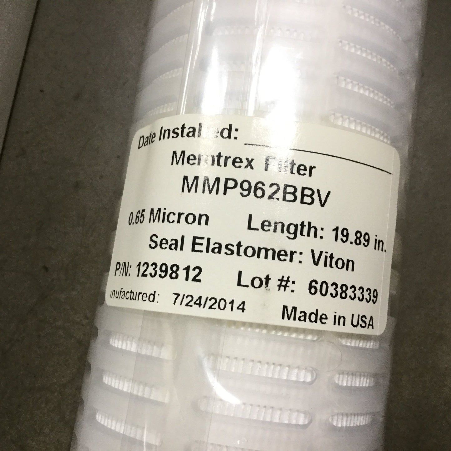 New – Open box Memtrex MMP962BBV Filter, 0.65 Micron, Length: 19.89", Seal Elastomer: Viton