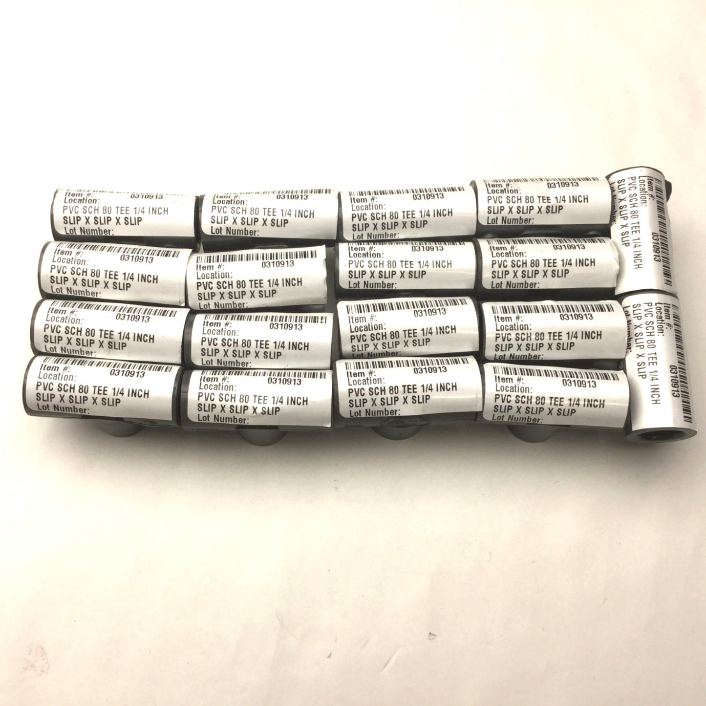 Used Lot of 18 PVC SCH 80 Tee, Size: 1/4" , Slip x Slip x Slip