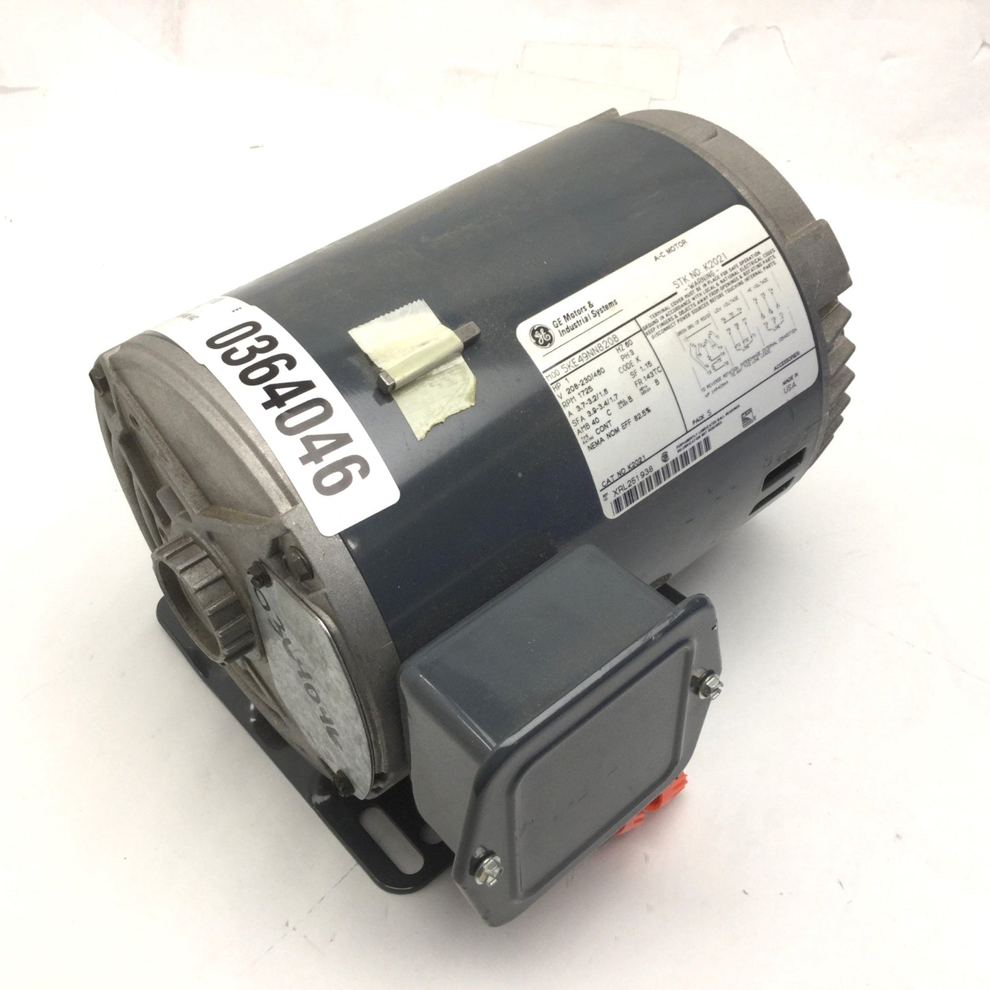 New Other General Electric 5KE49NN8208 AC Motor, 208-230/460V, 3-Phase 60Hz, 1725RPM, 1HP
