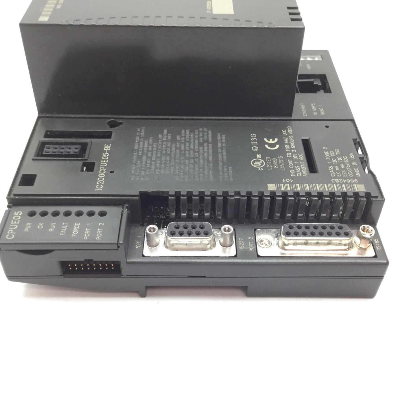 Used GE Fanuc IC200CPUE05-BE VersaMax PLC CPU Module, Ethernet, RS232 RS485 *Damaged*