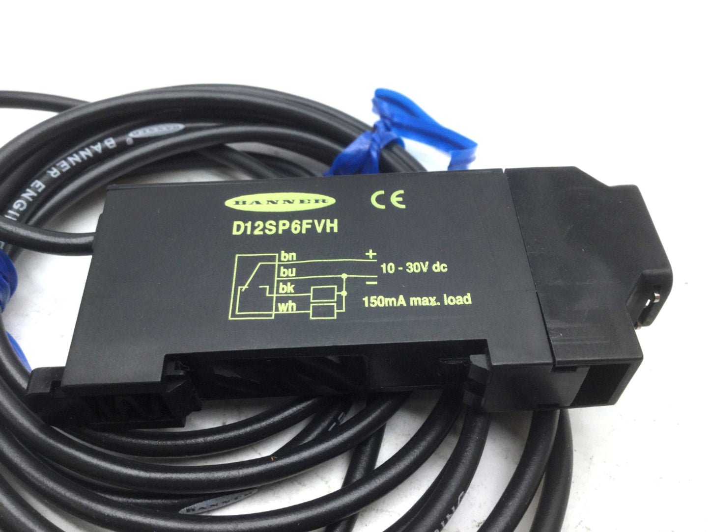 Used Banner D12SP6FVH Fiber Optic Sensors, Voltage: 10-30VDC PNP Sourcing