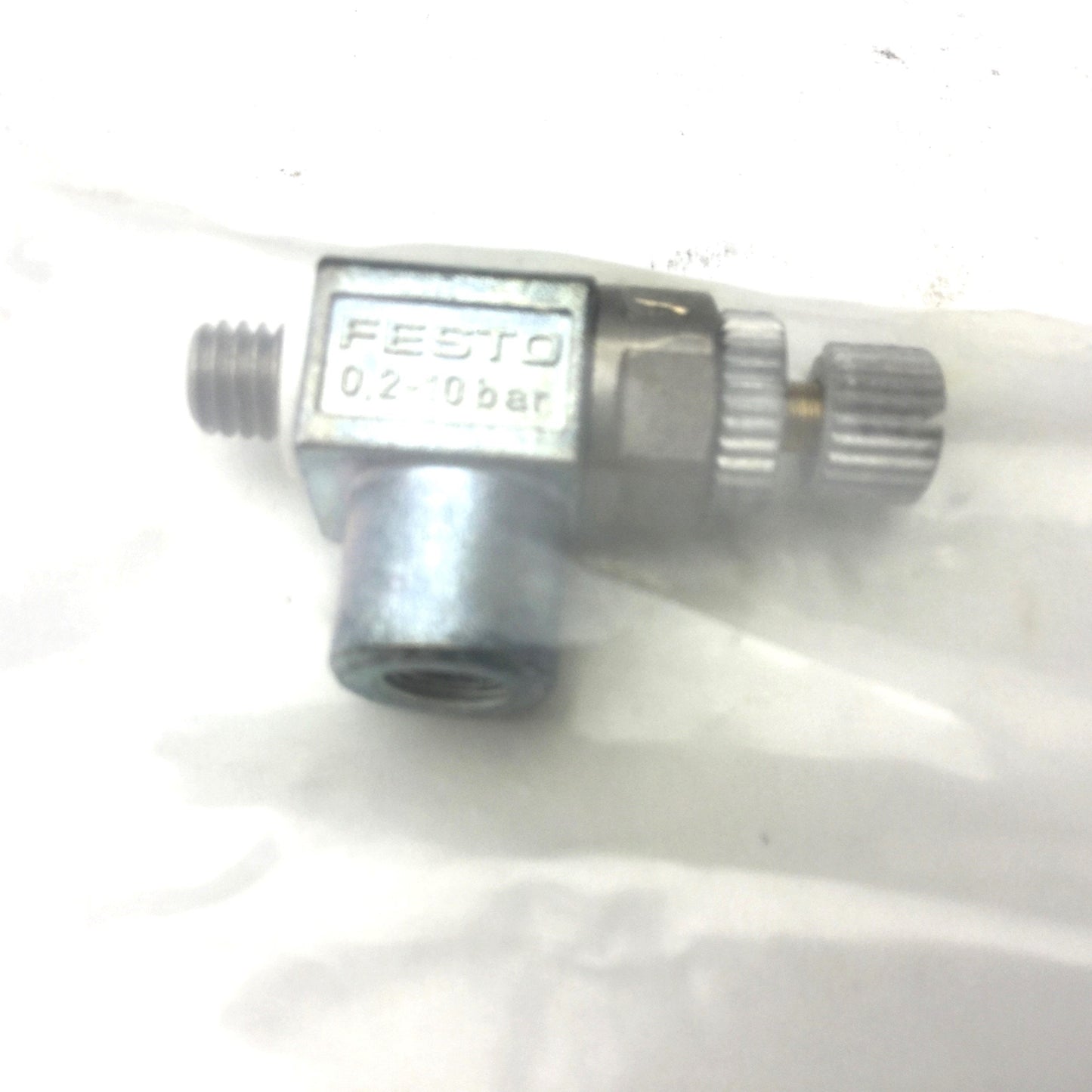 New Festo GRLA-M5-RS-B Exhaust Air Adjustable Flow Control Valve, M5 Fittings