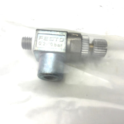 New Festo GRLA-M5-RS-B Exhaust Air Adjustable Flow Control Valve, M5 Fittings