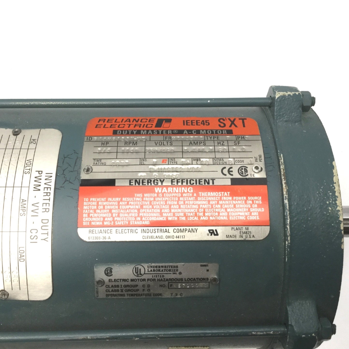 New Other Reliance Electric P14X9123N-UZ 3-Phase Electric Motor 3/4HP 1,140RPM 230/460VAC
