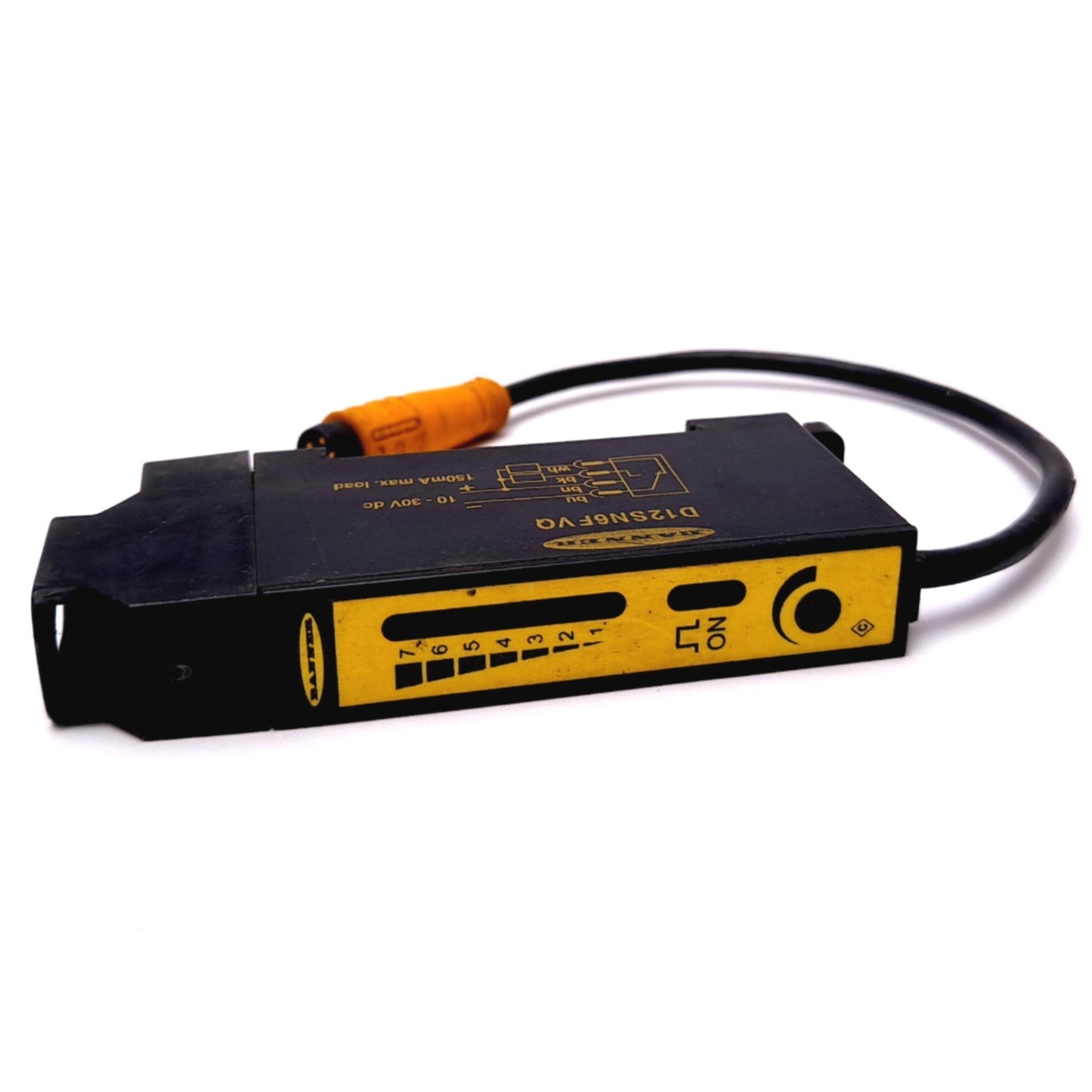 Used Banner D12SN6FVQ Fiber Optic Sensor, Voltage: 10-30VDC, Output: NPN 150mA