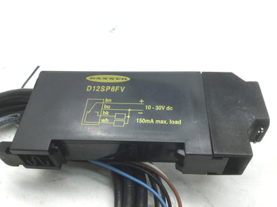 Used Banner D12SP6FV Fiber Optic Sensors, Voltage: 10-30VDC PNP Sourcing