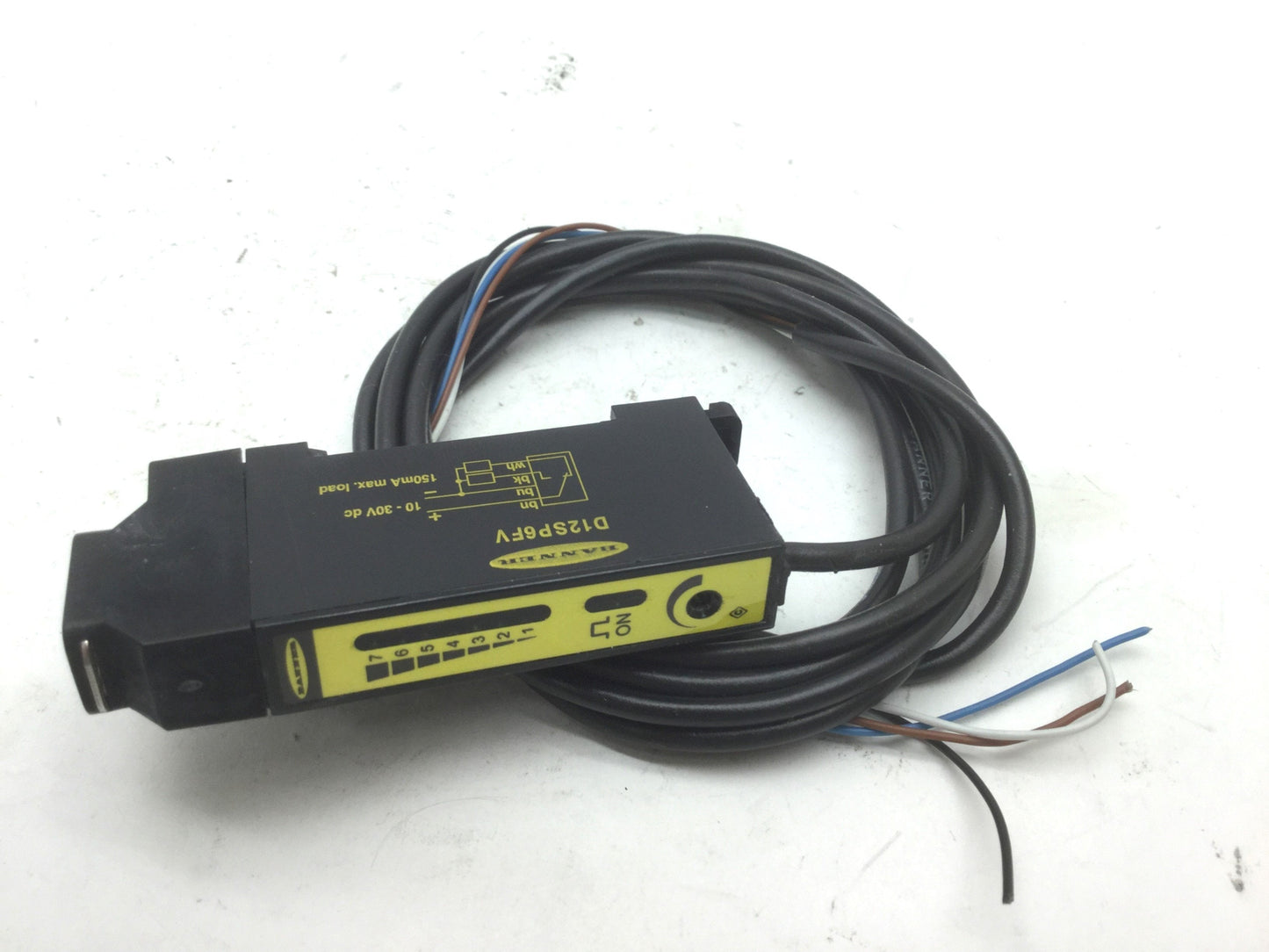 Used Banner D12SP6FV Fiber Optic Sensors, Voltage: 10-30VDC PNP Sourcing