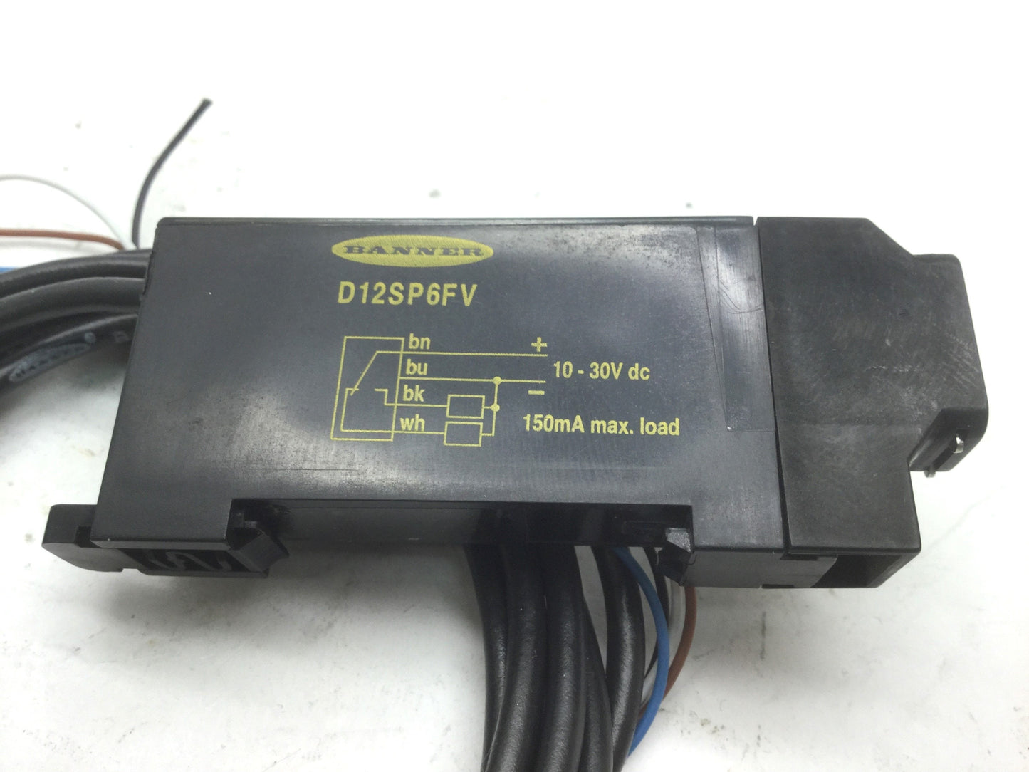 Used Banner D12SP6FV Fiber Optic Sensors, Voltage: 10-30VDC PNP Sourcing