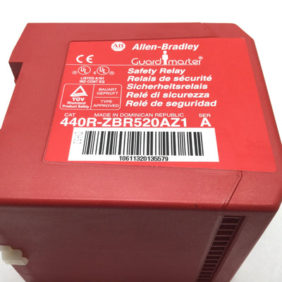 Used Allen Bradley 440R-ZBR520AZ1 Series A Single Function Safety Relay, 120VAC 24VDC