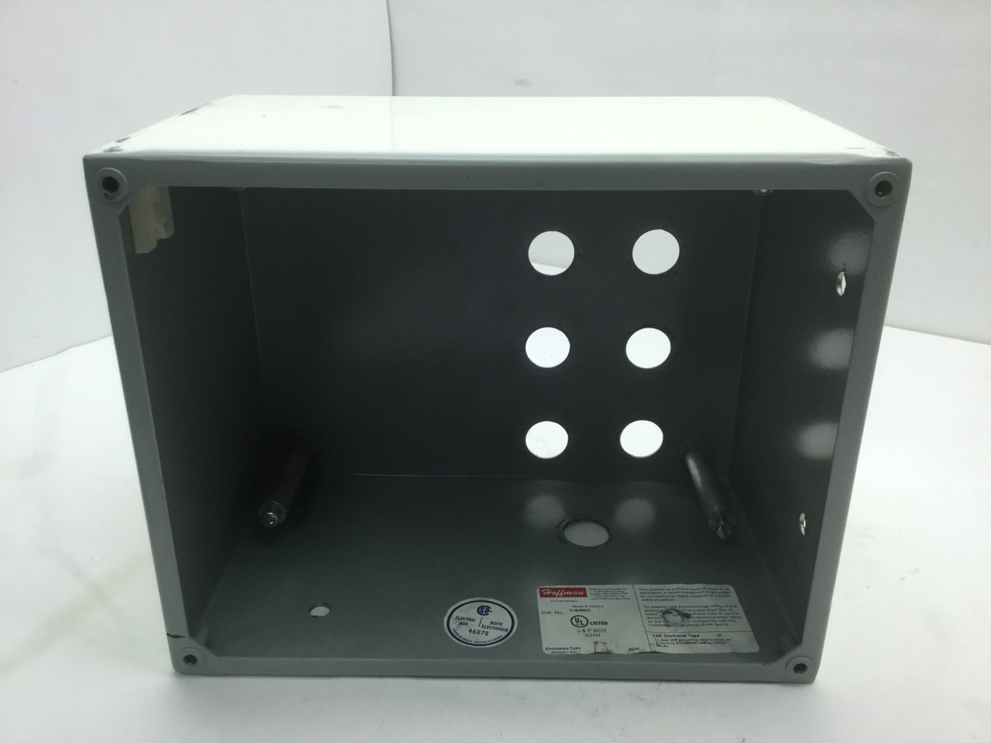 Used Hoffman A10086SC Screw Cover Electrical Steel Enclosure Box, 10" X 8" X 6"
