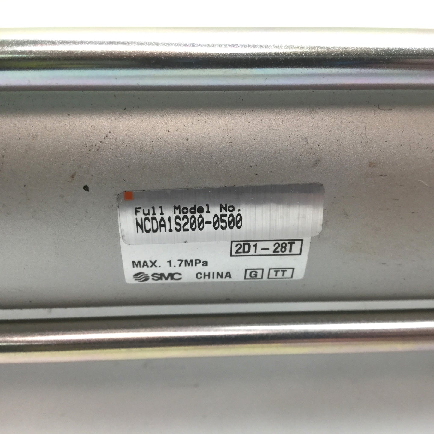 Used SMC NCDA1S200-0500 Pneumatic Cylinder, Bore: 2", Stroke: 5", Ports: 3/8" NPT