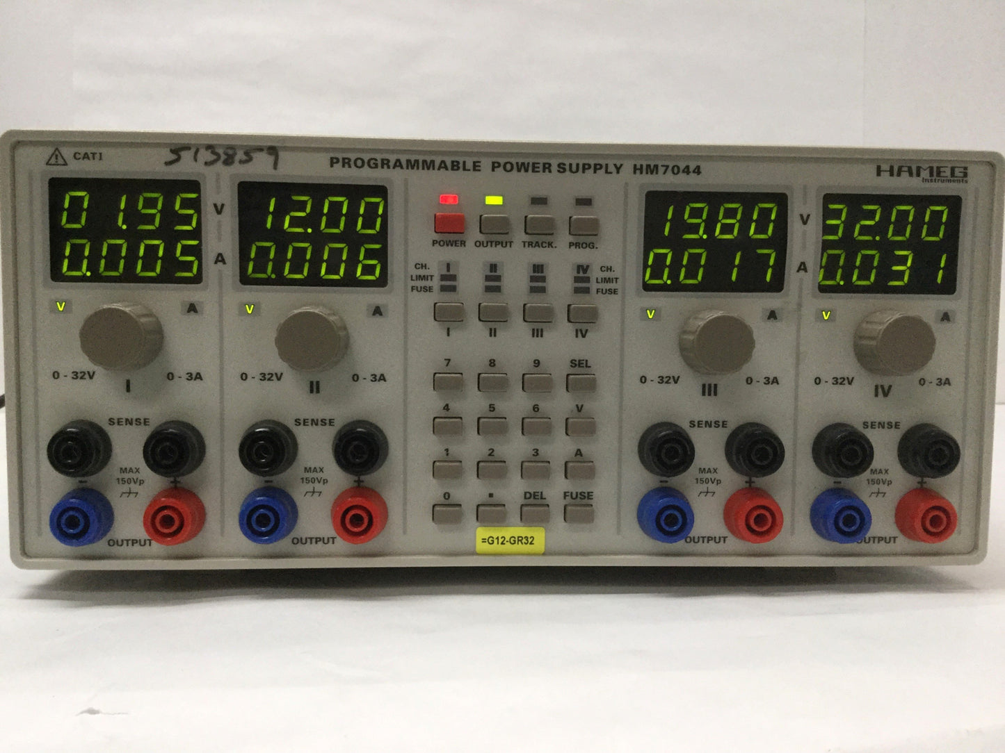 Used Hameg HM7044 Quadruple High Performance Programmable Power Supply 384W, 0-32VDC