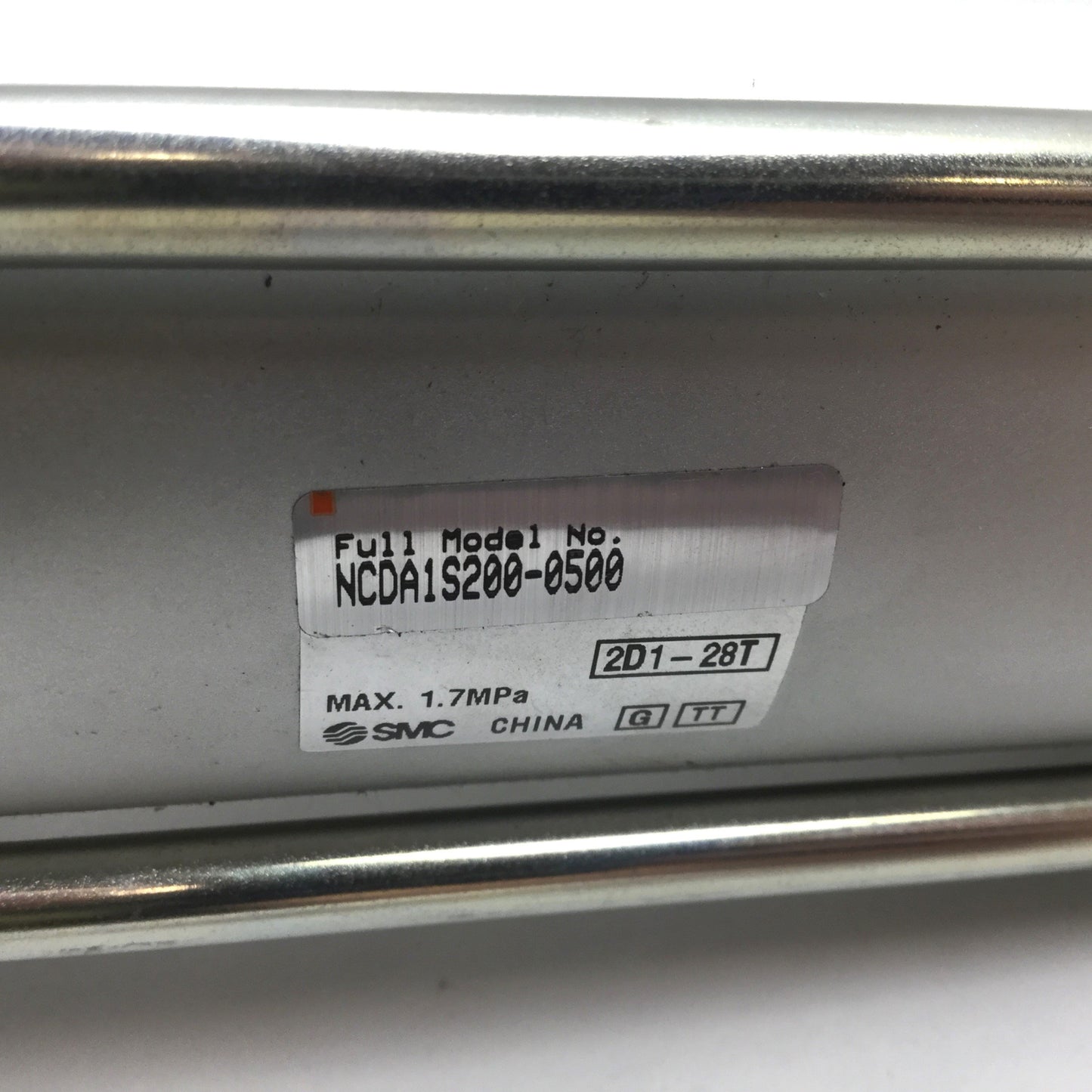 Used SMC NCDA1S200-0500 Pneumatic Cylinder, Bore: 2", Stroke: 5", Ports 3/8" NPT