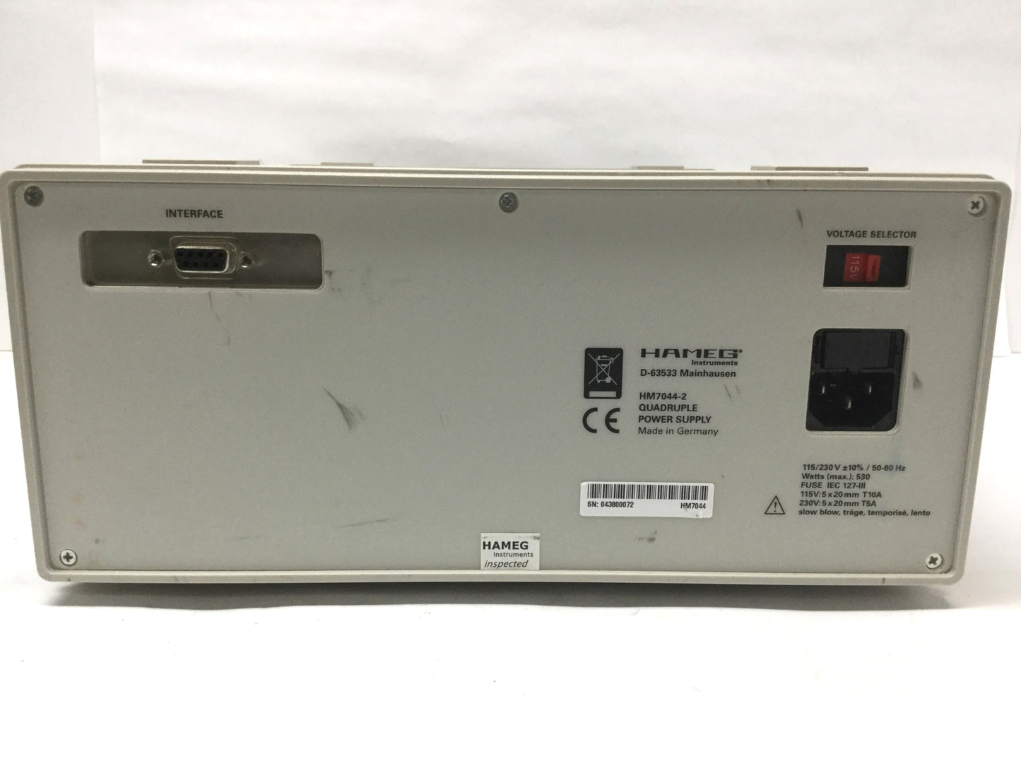 Used Hameg HM7044 Quadruple Programmable High Performance Power Supply 384W, 0-32VDC