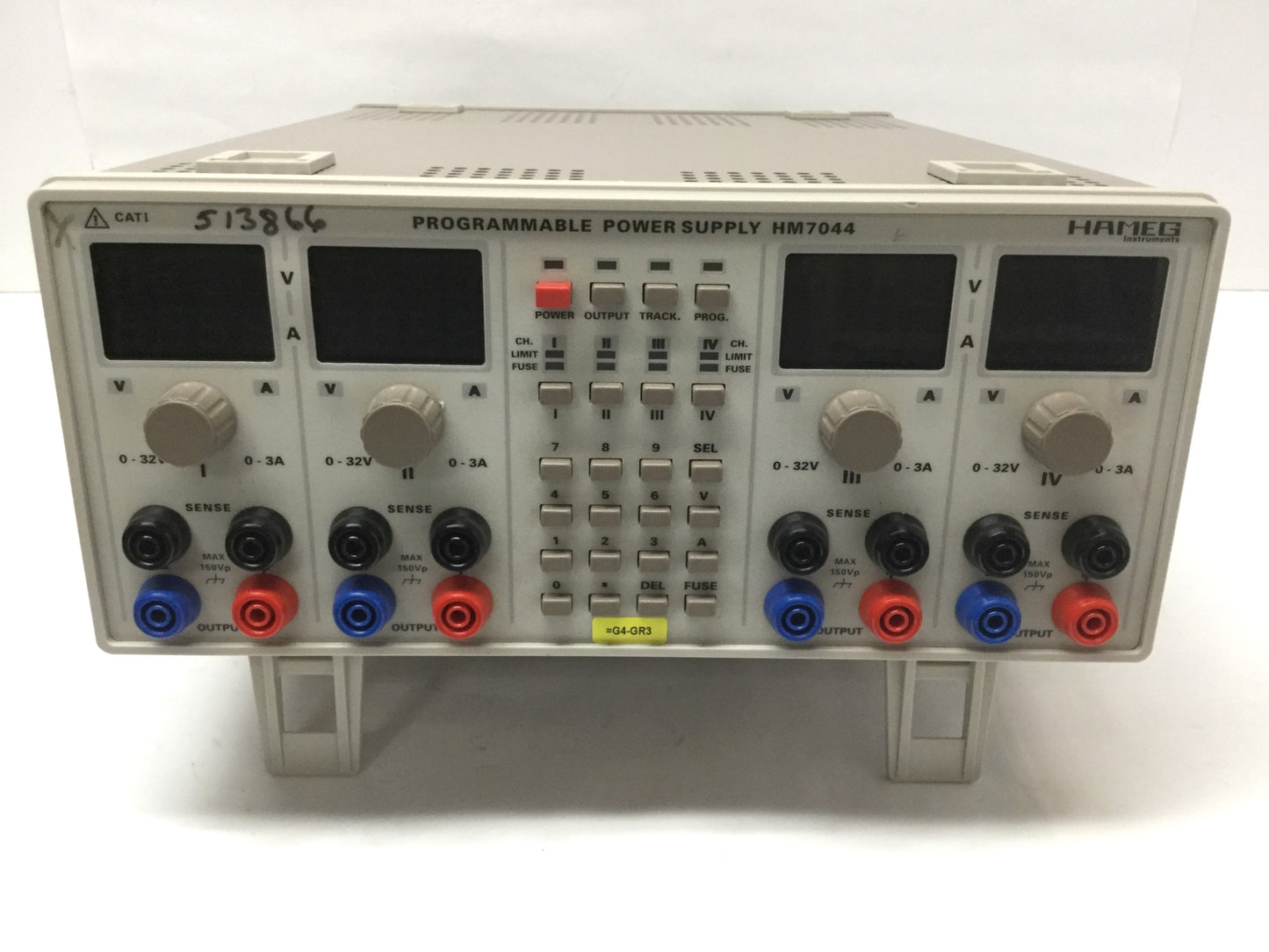 Used Hameg HM7044 Quadruple Programmable High Performance Power Supply 384W, 0-32VDC