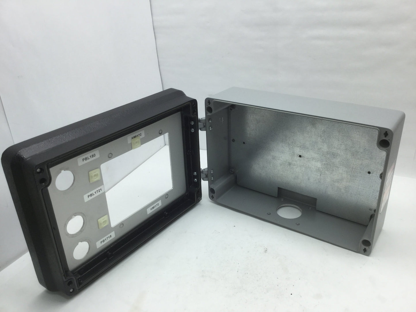 Used Hoffman Cast Aluminum HMI Enclosure Hinged In 12"x7"x4" Out 14"x6"x10"