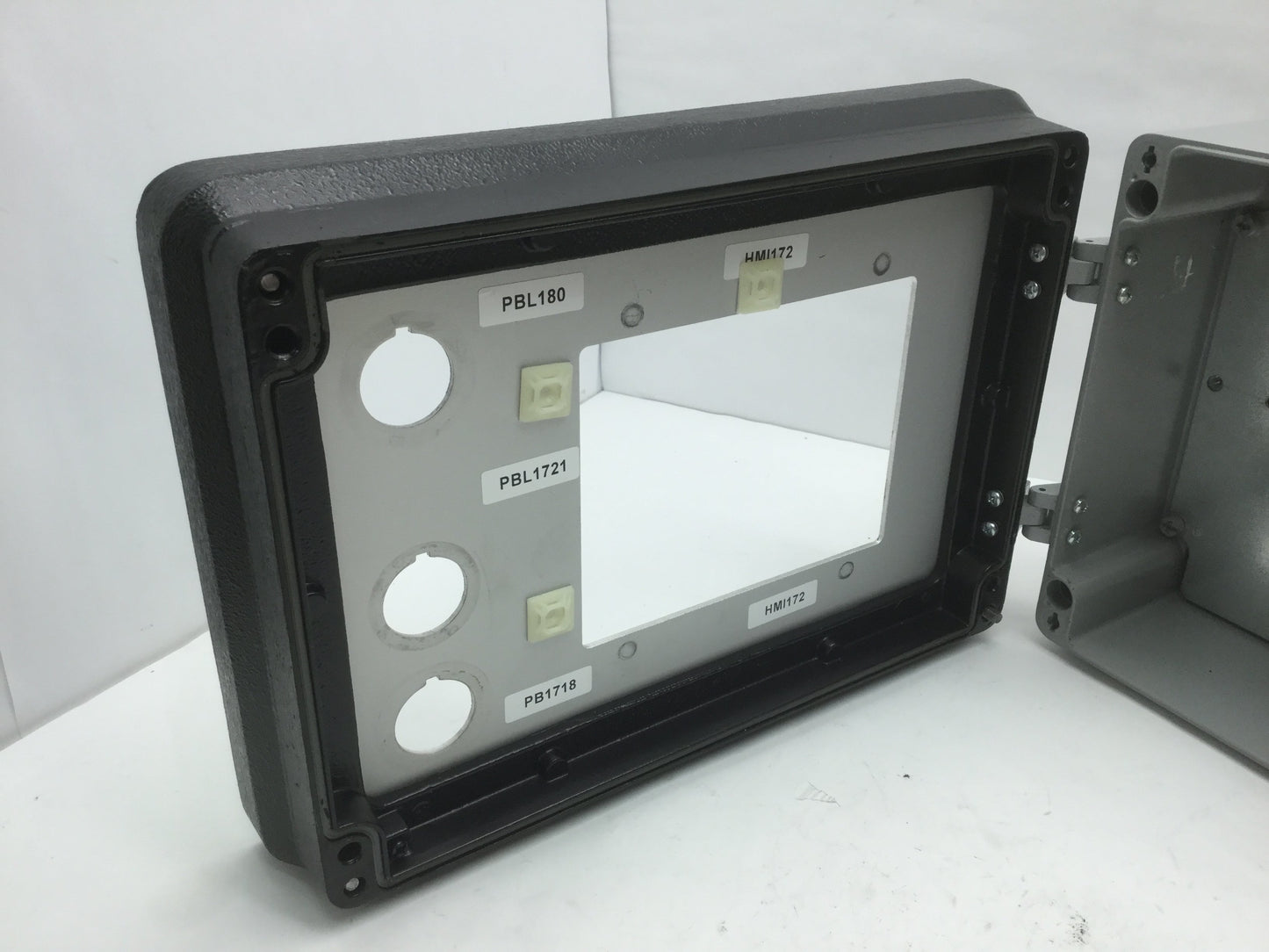 Used Hoffman Cast Aluminum HMI Enclosure Hinged In 12"x7"x4" Out 14"x6"x10"
