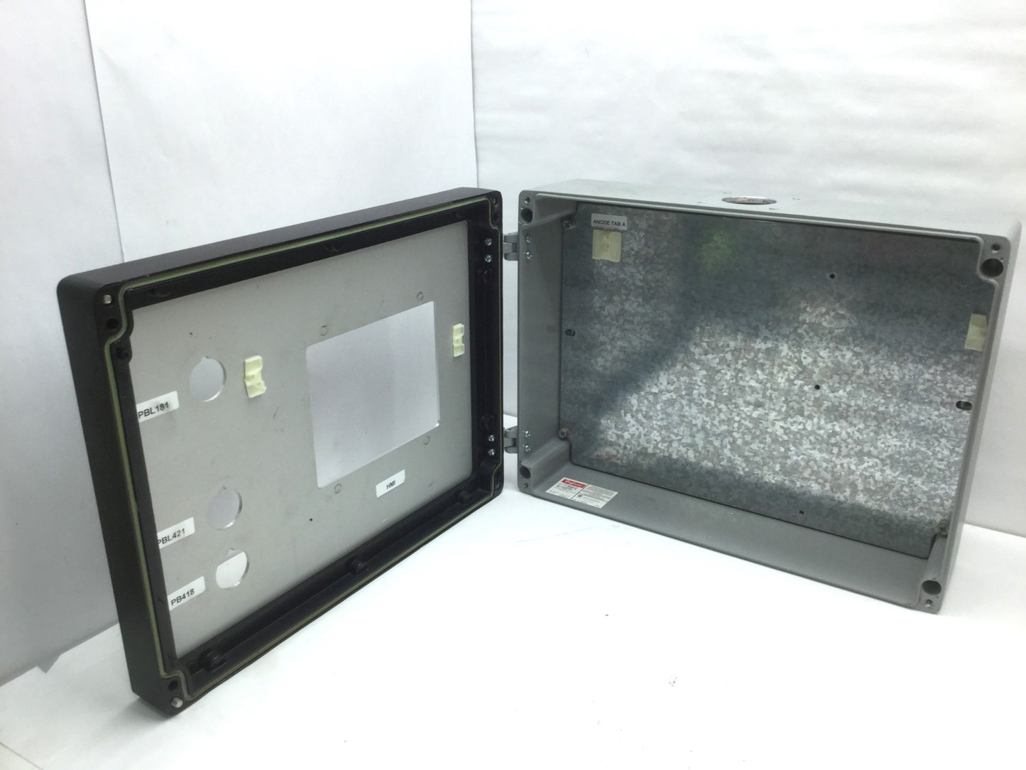 Used Hoffman Cast Aluminum HMI Enclosure Hinged In~ 15"x10"x4" Out ~16"x6"x10"