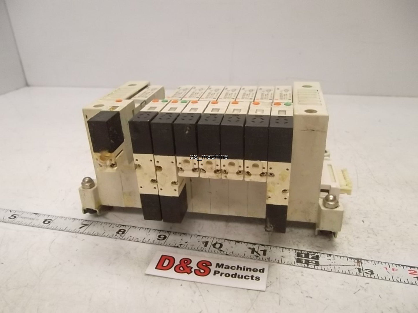 Used SMC Bank of 8 Valves (3) VQ1201RY-5, (5) VQ1101RY-5