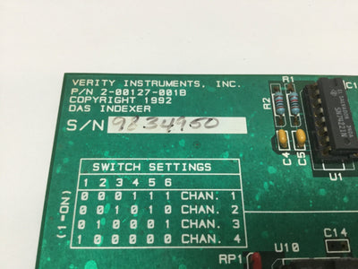 Used Verity Instruments 2-00127-001B Scanning Monochromator DAS Indexer Board 16-bit