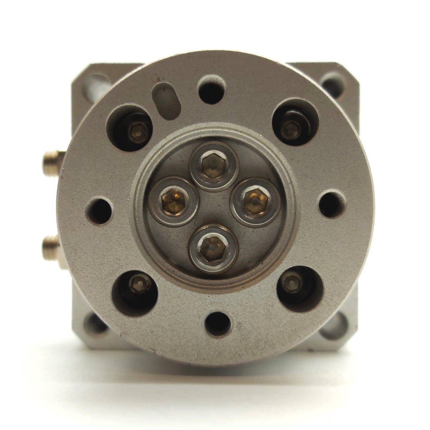 Used SMC MSUB3-180S Rotary Table, 180° Rotation, 100PSI Max, 5mm Shaft, M5 Ports