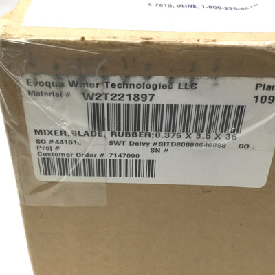 New Lot Of 4 Evoqua W2T221897 0.375" x 3.5" x 36" Replacement Rubber Mixer Blade