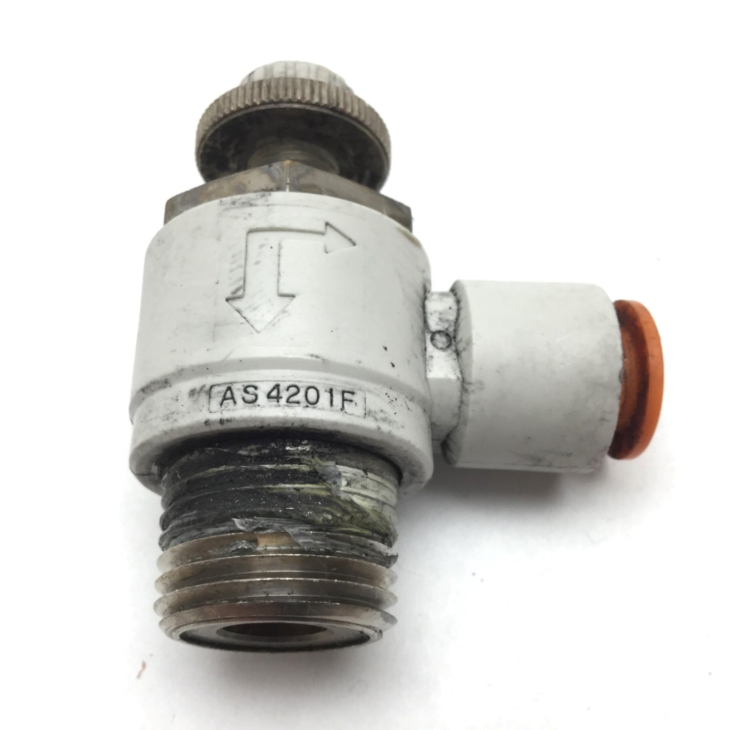 Used Lot of 3 SMC AS4201F Flow Control Valve, 3/8" One-Touch to 1/2" NPT Male