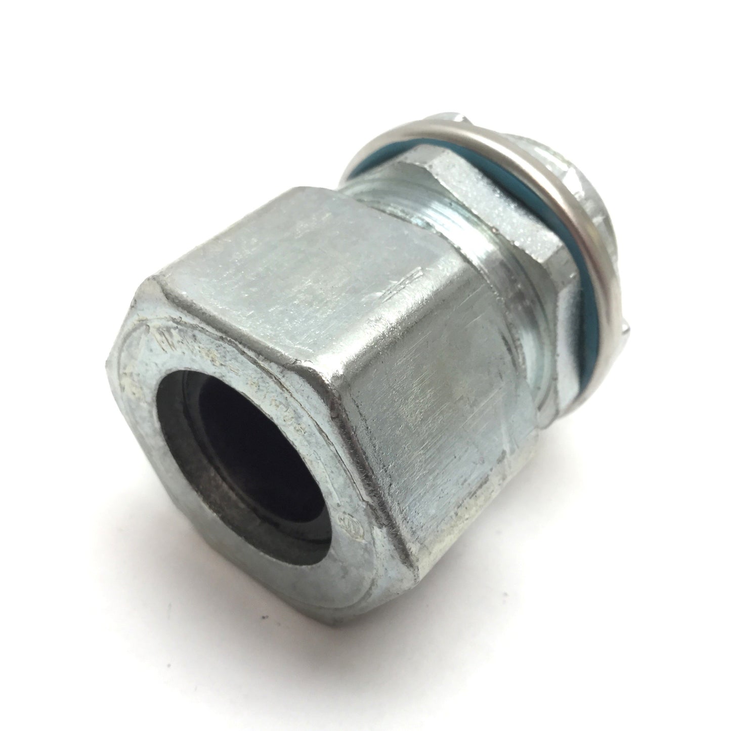 Used Crouse Hinds Panel Mount Cord Grip, 1" NPT Male, Rubber Gland 3/4" ID