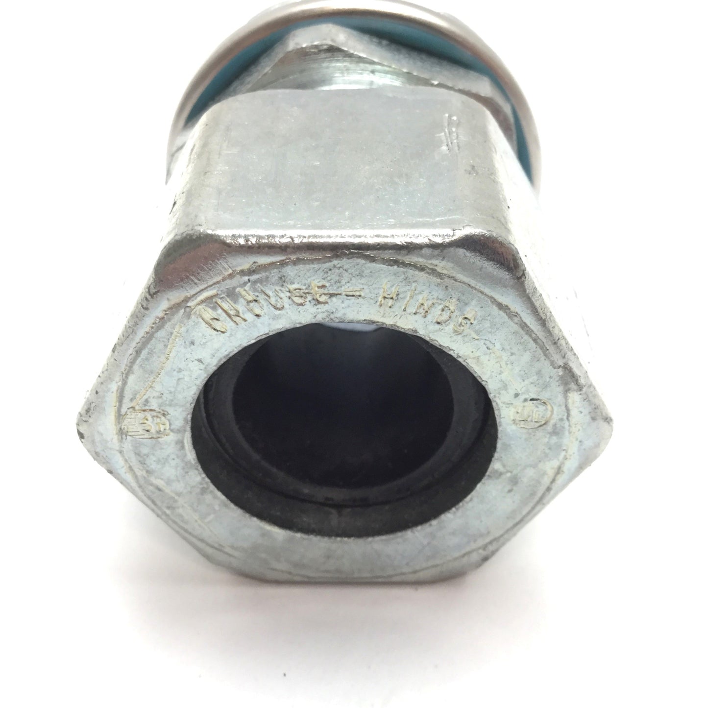 Used Crouse Hinds Panel Mount Cord Grip, 1" NPT Male, Rubber Gland 3/4" ID