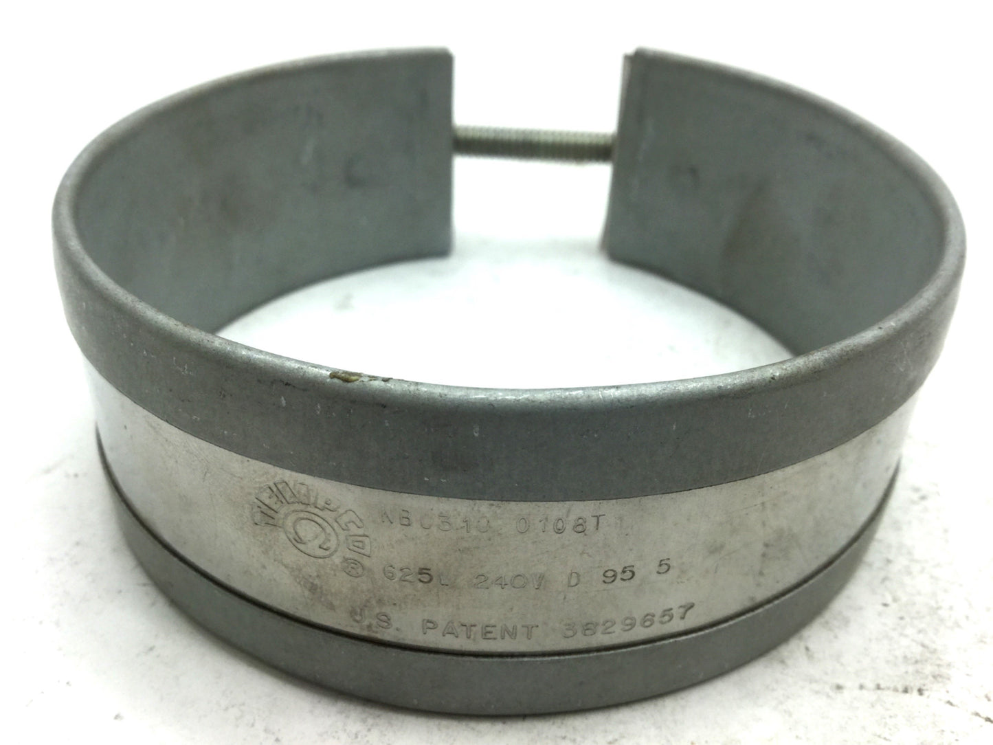 Used TEMPCO NB0310 0108T1 Nozzle Heater Band, 240V 625W, ID: 3.78", OD: 4", W: 1.47"