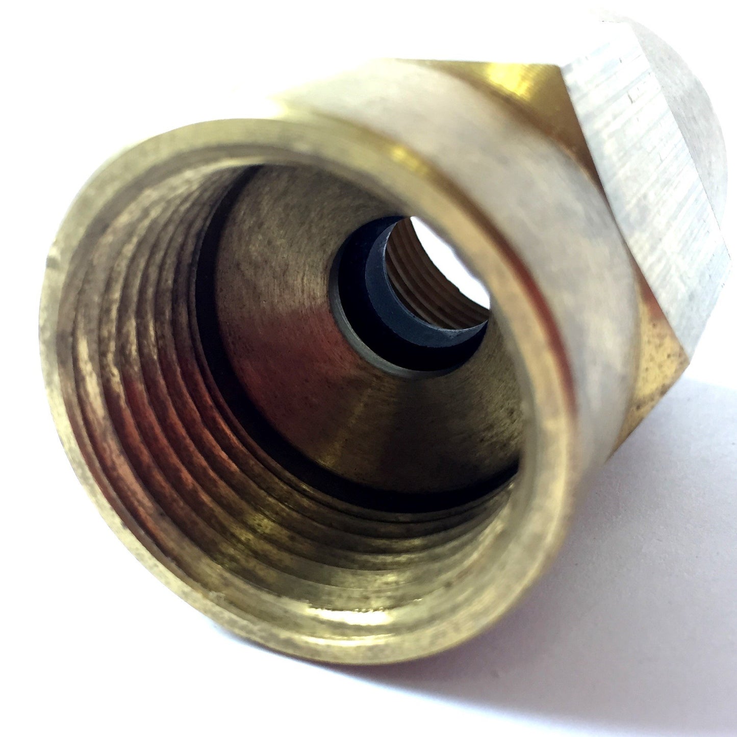 Used 1" Female NPT Brass Flow Regulator Restrictor Orifice, Non-Valved, 20 GPM Rate