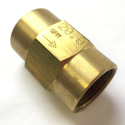 Used 1" Female NPT Brass Flow Regulator Restrictor Orifice, Non-Valved, 20 GPM Rate