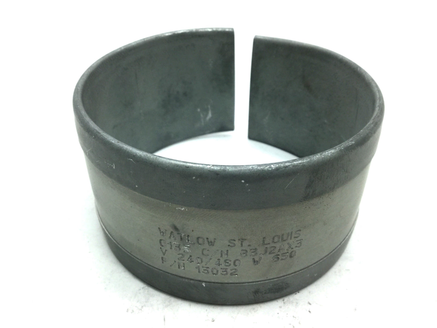 Used Watlow 13032 Nozzle Heater Band, 240/480V 650W, ID: 3.48" OD: 3.75" W: 2"