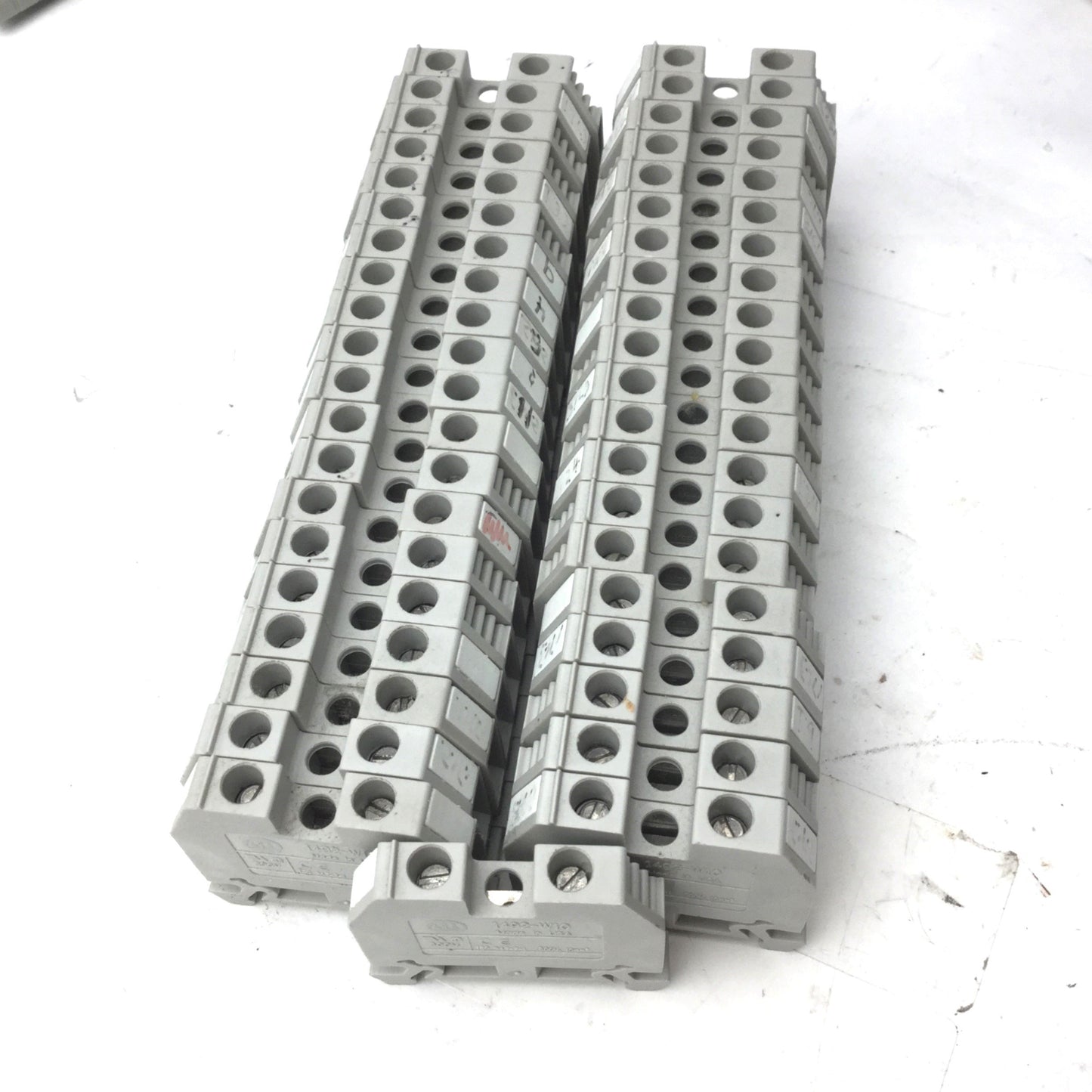 Used Lot of 41 Allen Bradley 1492-W10 Feed Through Terminal Blocks 600V 50A 22-8 AWG