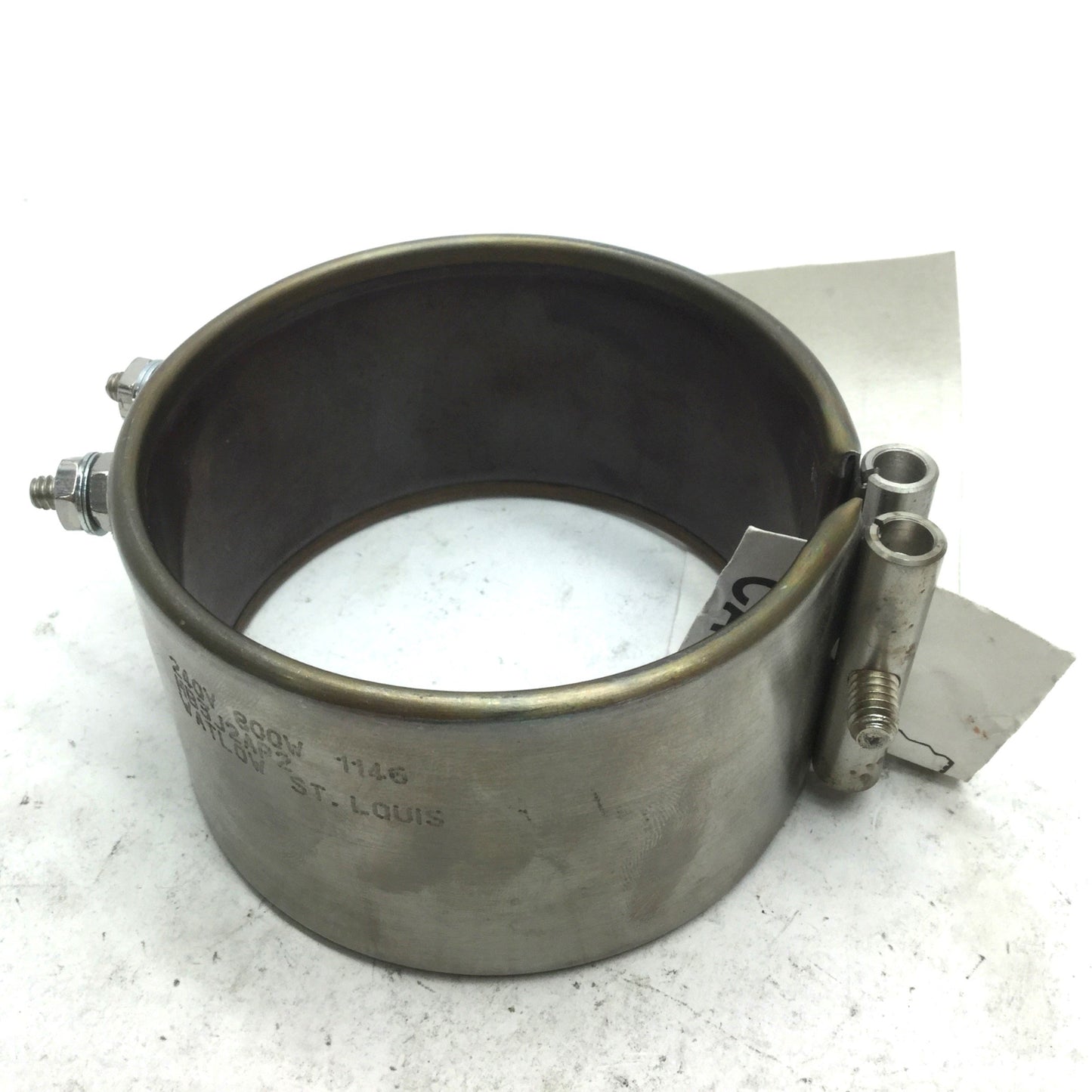 New – Open box Watlow MB3J2AP2 Nozzle Heater Band, 240V 800W, ID: 3.4" OD: 3.73" W: 2"