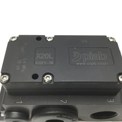 New – Open box Piab X20F5-TN MINIFLEX Vacuum Pump X20L, 100psi Max Supply Pressure, 27.9 -inHg