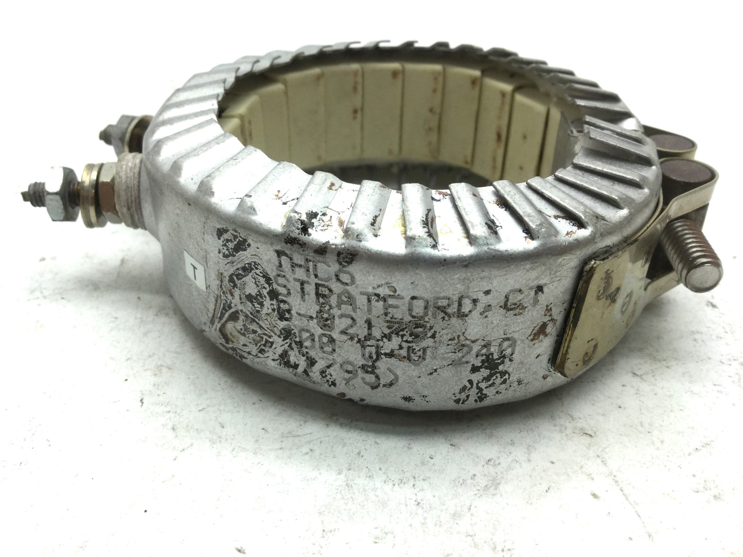 Used IHCo B-02179 Ceramic Nozzle Heater Band 240V 400W ID: 2.5" W: 1.25"