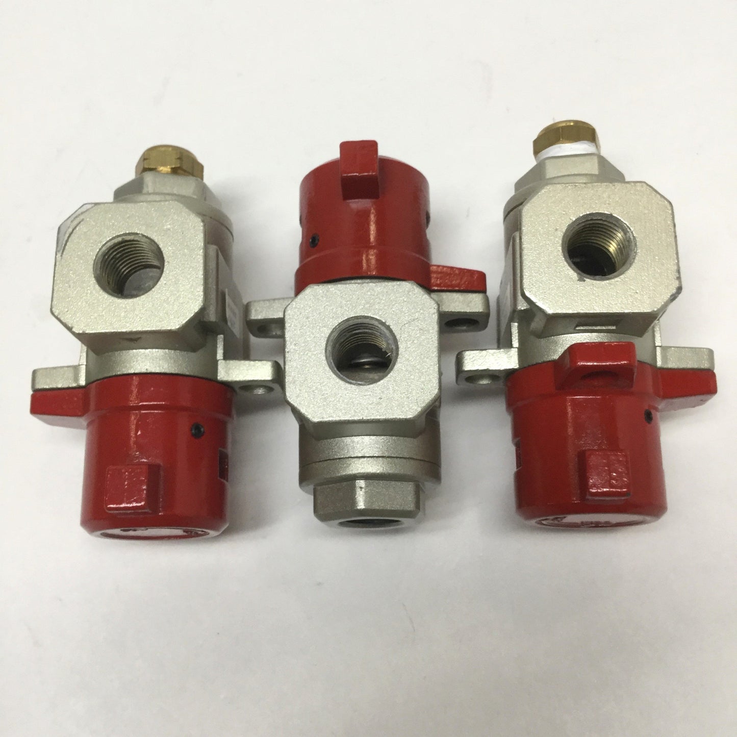 Used Lot of 3 Clippard MMSV-3QQ Pressure Relief Valve with Lockout, 3-Port, 1/4 NPT