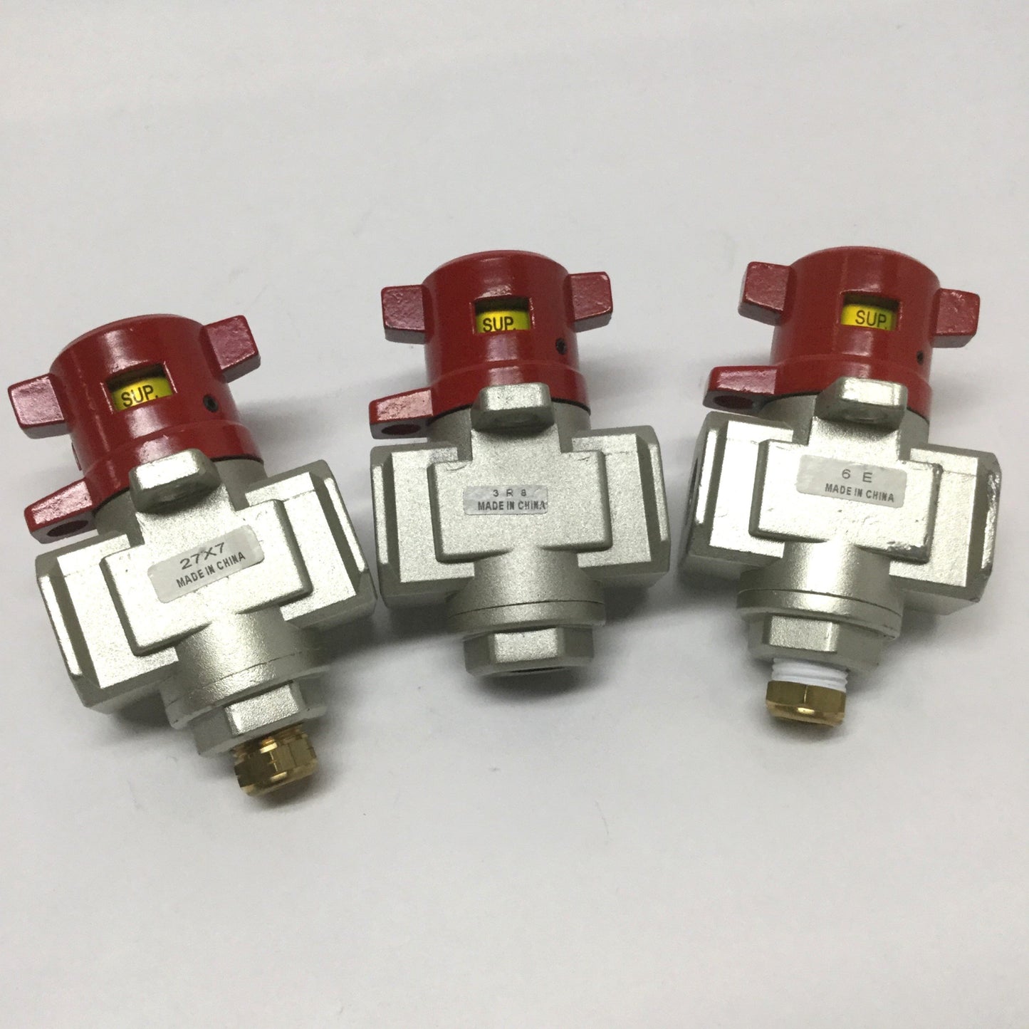 Used Lot of 3 Clippard MMSV-3QQ Pressure Relief Valve with Lockout, 3-Port, 1/4 NPT