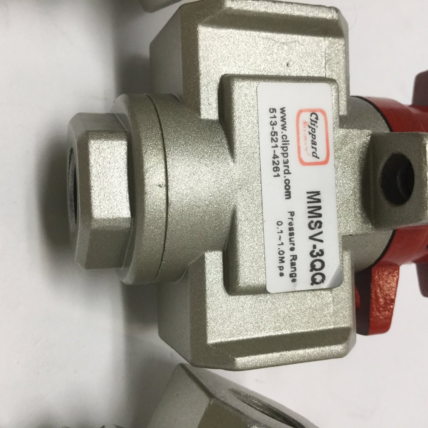 Used Lot of 3 Clippard MMSV-3QQ Pressure Relief Valve with Lockout, 3-Port, 1/4 NPT
