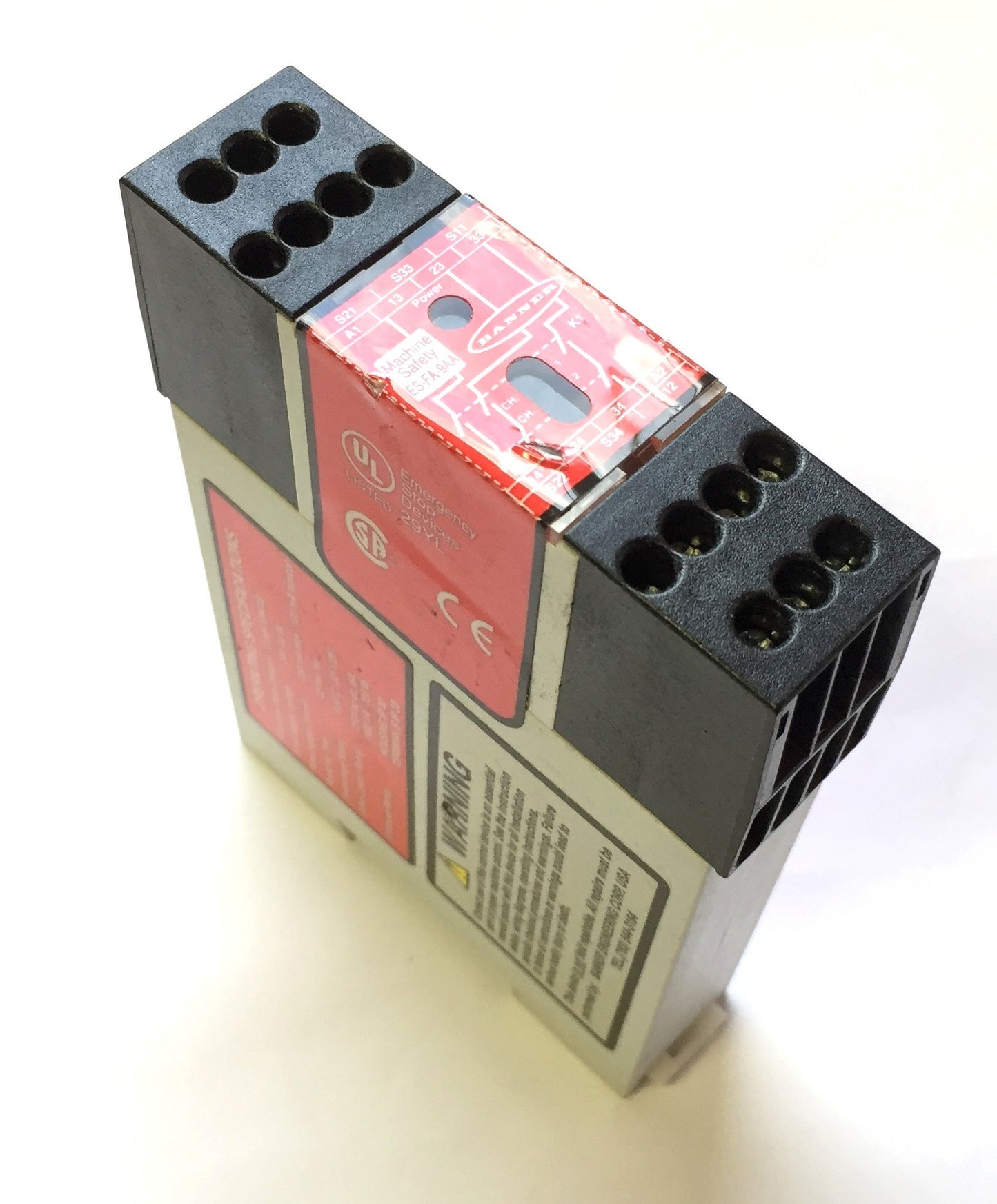 Used Banner ES-FA-9AA Emergency E-Stop Safety Relay Module 24VAC/DC, 3 N/O Contacts