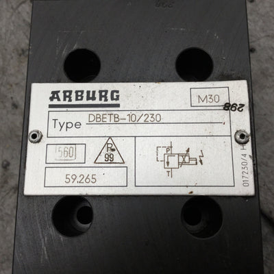 Used ARBURG Bosch DBETB-10/230 Proportional Pressure Relief Valve W/Position Feedback