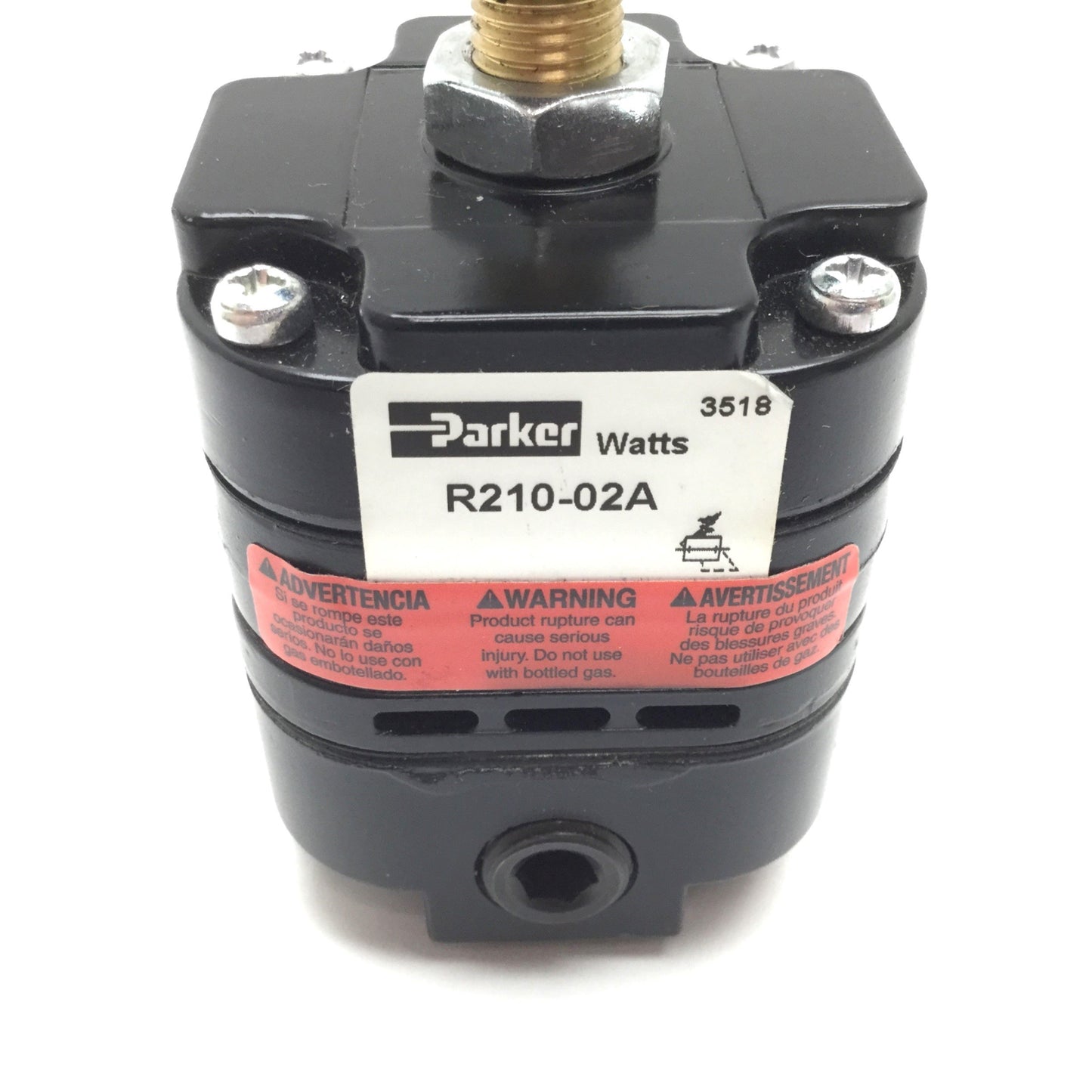 Used Parker R210-02A High Precision Regulator, 2-40psi Range, 150psi Max, 1/4" NPT