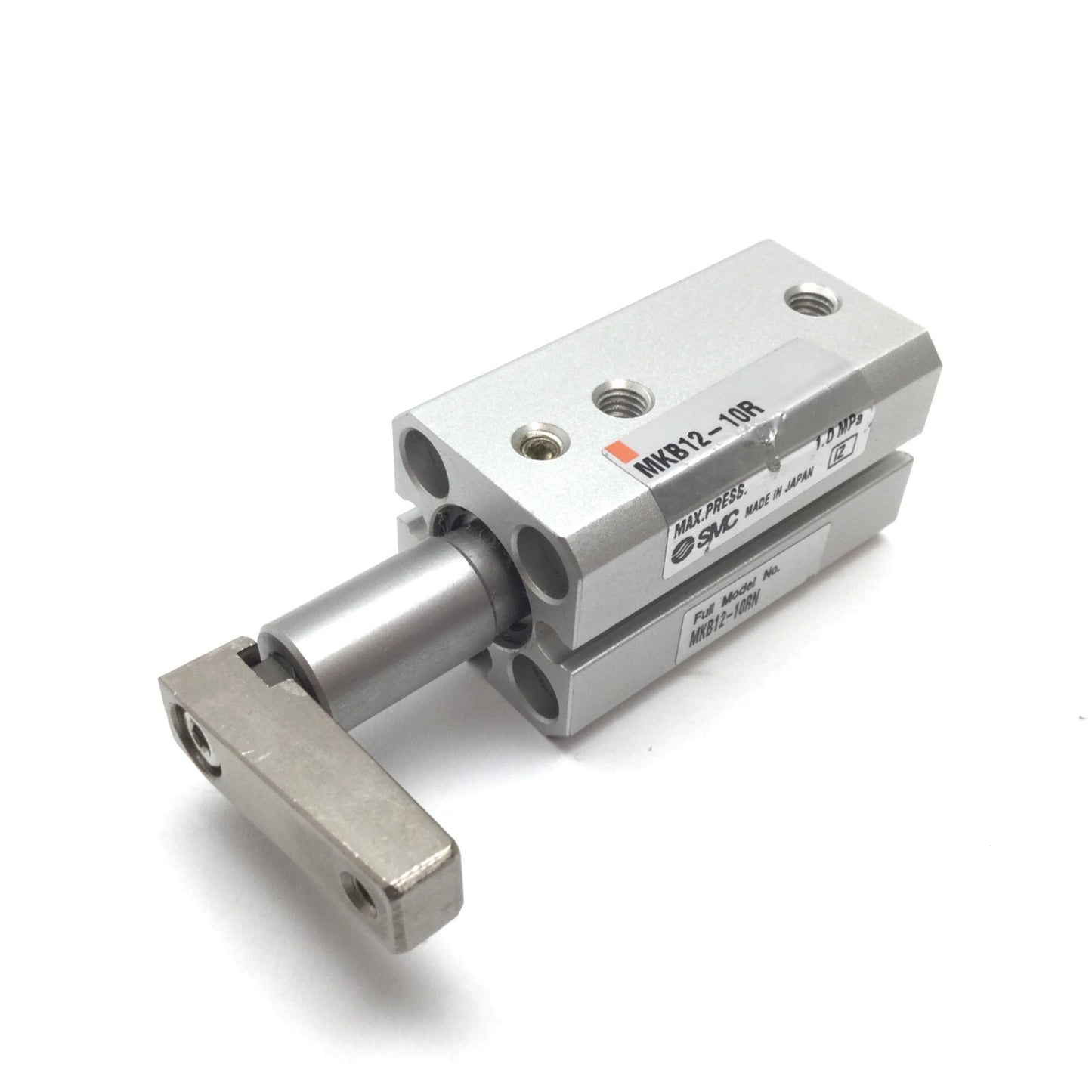 Used SMC MKB12-10RN Rotary Clamp Cylinder, Bore: 12mm, Clamp Stroke: 10mm, Clockwise