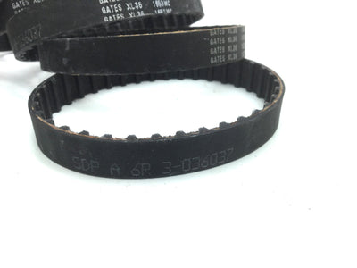 New Lot of 9 New Gates SDP XL36 Timing Belt 36 Teeth W: 0.375" L: 7.2" A 6 3-036037