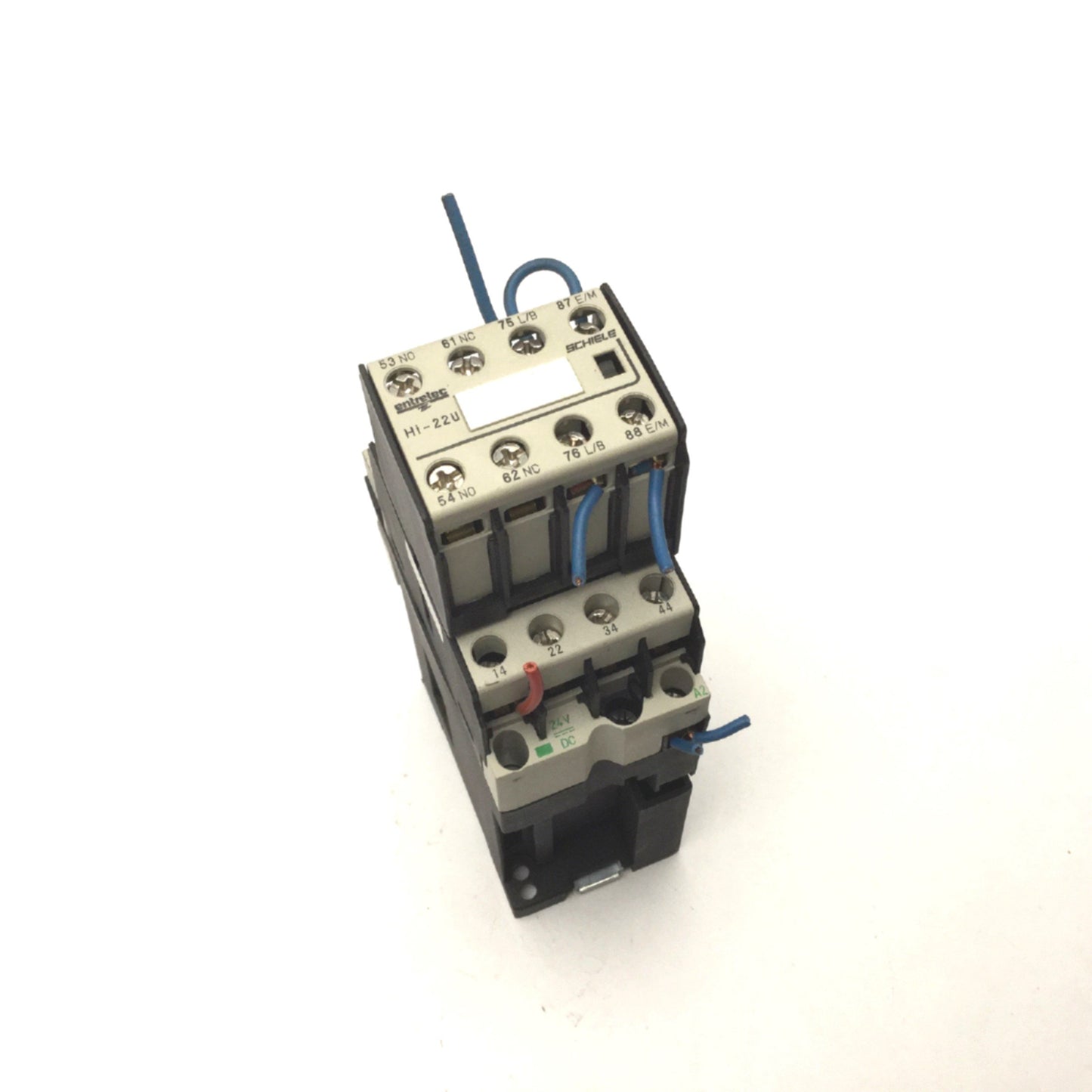 Used Schiele HL 4KDC/31 4-Pole Contactor W/Hi-22u 4-Pole Auxiliary Contact 24VDC Coil