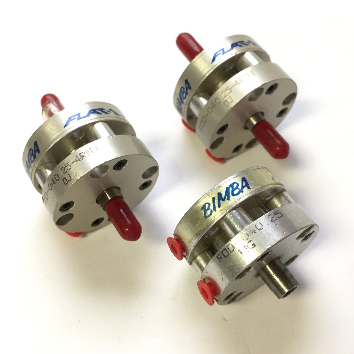 Used Lot of 3 Bimba FOD-040 Pneumatic Cylinders Bore: 3/4" Stroke: 0.25" Double End