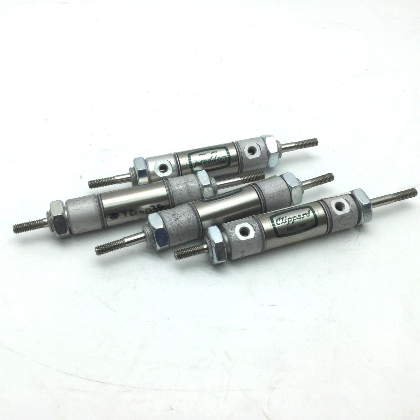 Used 4X Clippard SDD-10-1/2-V Double Acting Double End Cylinder Bore 5/8" Stroke 1/2"