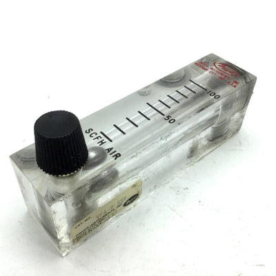 Used Dwyer VFA-8-SSV Flow Meter 2" Scale 10-100 SCFH Air SS Valve